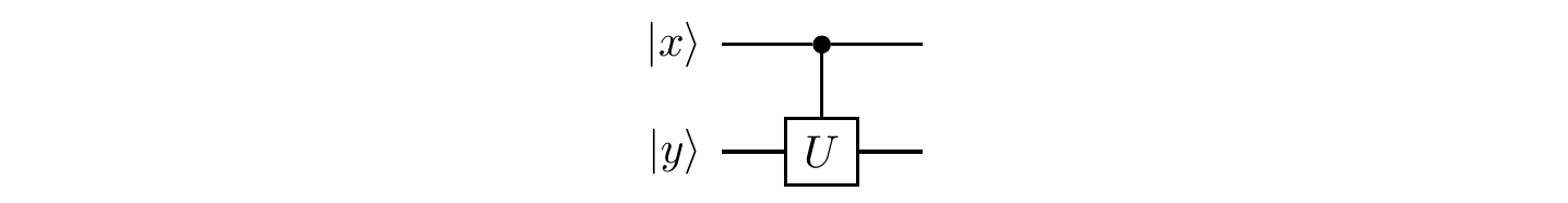 The controlled-U gate, where x,y\in\{0,1\}.